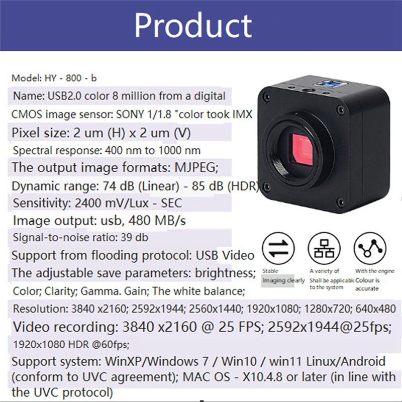 【A17Z】Microscope Camera Kit Mi - 4K Microscope Camera Sony Sensor ulasan dan harga
