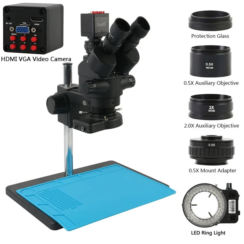 1080P 2K 4K 36MP VGA HDMI Type - Trinocular Stereo Microscope 7X-45X ulasan dan harga