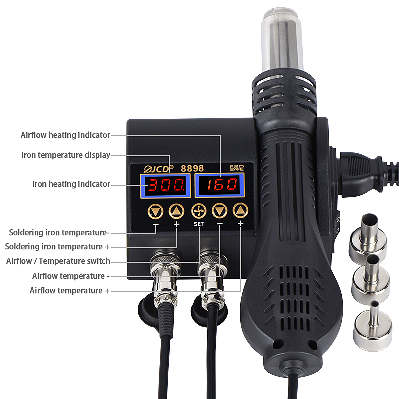 2 in 1 750W Hot Air Gun LCD Di - 2 In 1 Soldering Rework Station 750W ulasan dan harga
