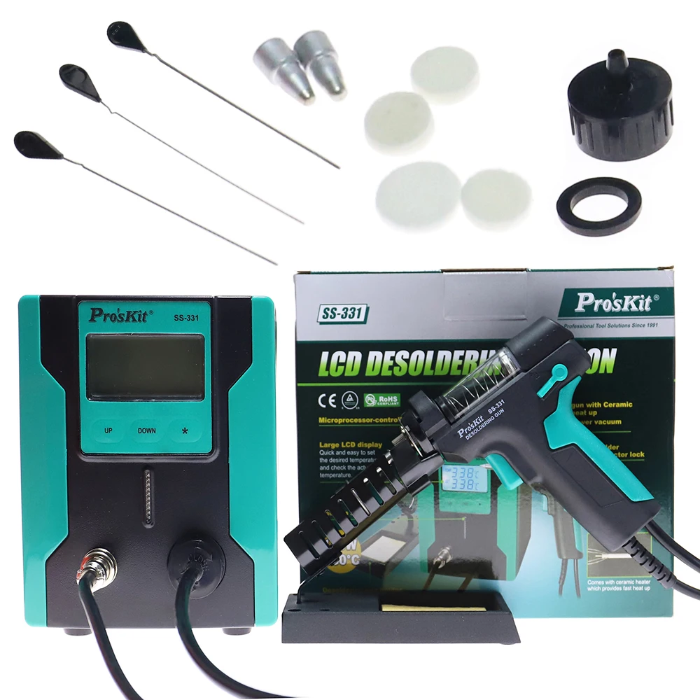 SS-331 LCD Digital Electric De - Desoldering Pump Electric Vacuum Station ulasan dan harga